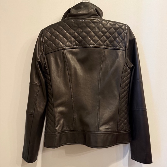 Cole Haan Genuine Leather Jacket Black - size small - Picture 5 of 16